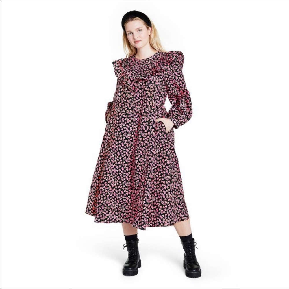 NWT Sandy Liang for Target Floral Print Long Sleeve Dress